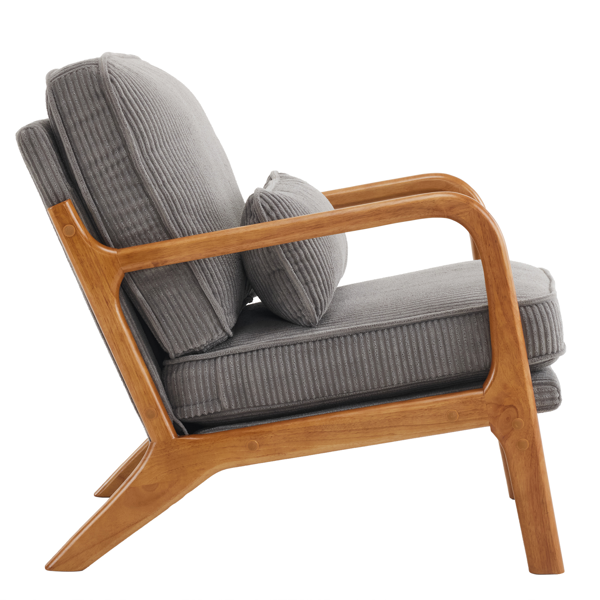 1pcs款 矮扶手椅 65*80*78cm 条绒 浅灰色 室内休闲椅-33