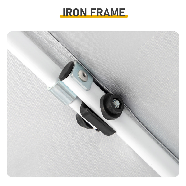 5X5FT 草绿色 带1片半围 折叠棚 210D牛津布 白色喷塑钢管 围布带4个网格收纳袋 配拎包-12