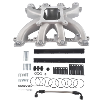 进气歧管 EFI Intake Manifold with Fuel Rails Fit for GM Gen III/IV LS1/LS2/LS6 Cathedral Port 300-137 534-219