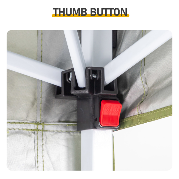 5X5FT 草绿色 带1片半围 折叠棚 210D牛津布 白色喷塑钢管 围布带4个网格收纳袋 配拎包-9