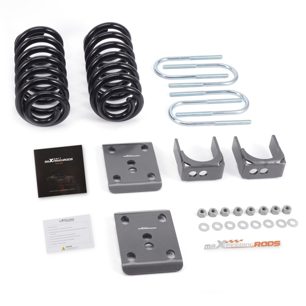 适用于1980-1996年福特F100 F150两驱车型的3英寸降低螺旋弹簧和5英寸落差轴翻转套件-1