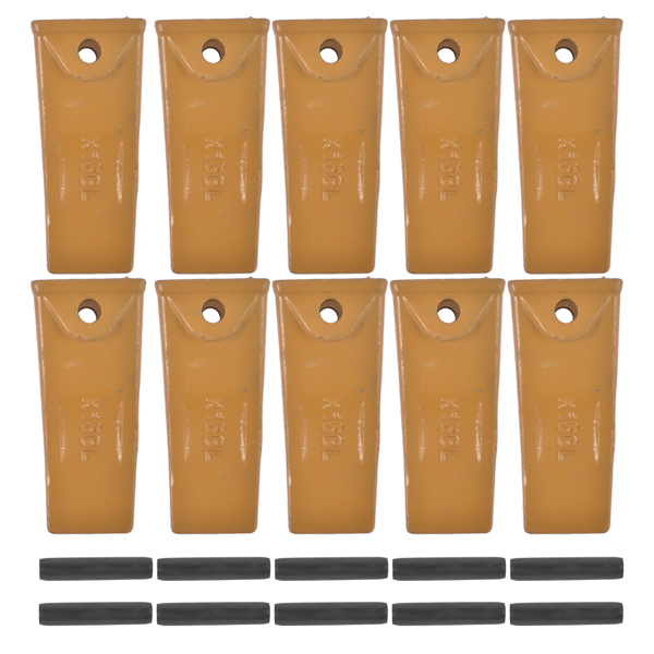 斗齿 10 Pack X156L Dirt Teeth Bucket Teeth Long w/ 10 Pack P156 Roll Pins Alloy Steel Fits for Skid Steer Mini Excavators Digging Buckets-6