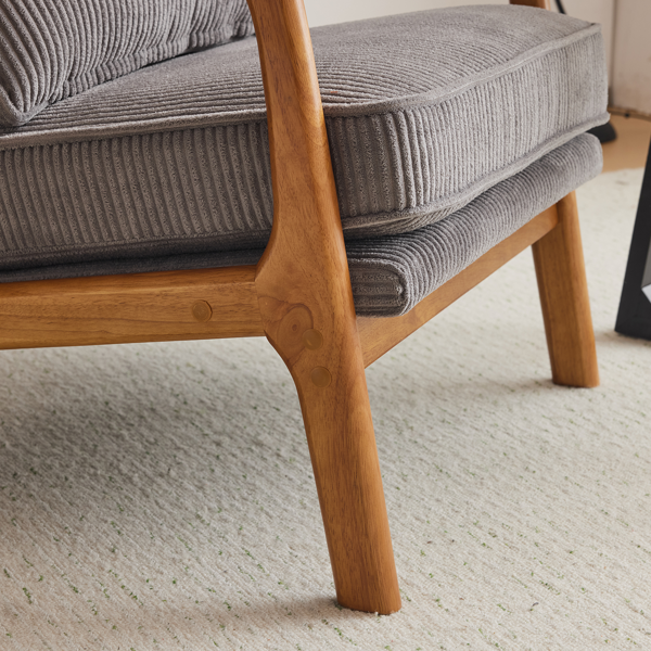 1pcs款 矮扶手椅 65*80*78cm 条绒 浅灰色 室内休闲椅-24