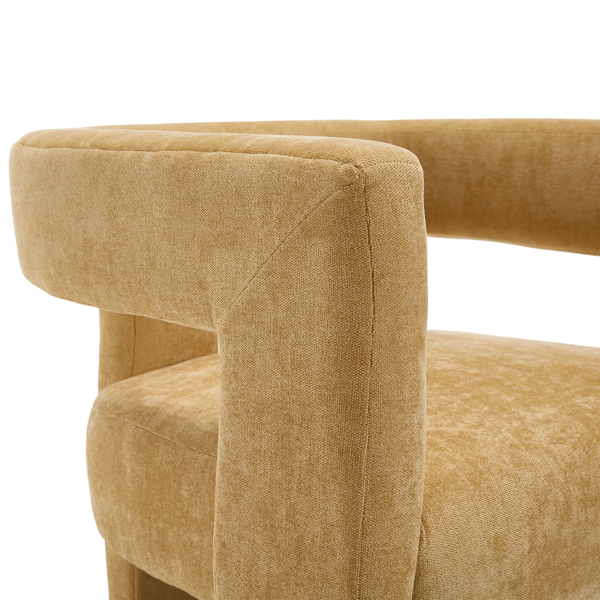 现代风格布艺软垫休闲椅/餐椅/桶形边椅/厨房扶手椅，适用于客厅，2件套-11