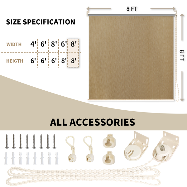 6'X6' 芝麻色HDPE拼接卷帘-4