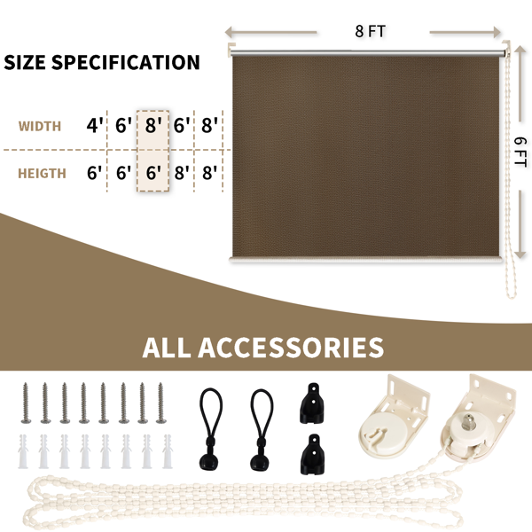 7'X6' 摩卡色HDPE拼接卷帘-8