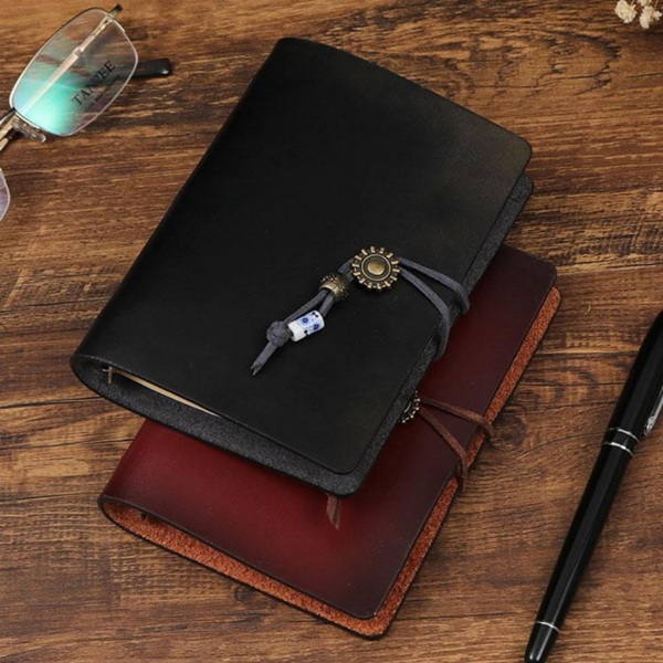 笔记本 A7小活页 黑色 复古 二层牛皮-15