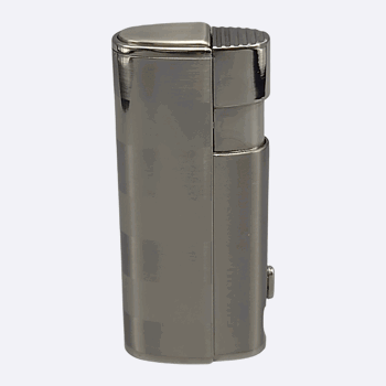 SIKARO®飓风* 三直冲专用高档雪茄打火机带雪茄打孔器白镍银色雪茄香烟厨房户外可重复充气可调节火焰高度便携式