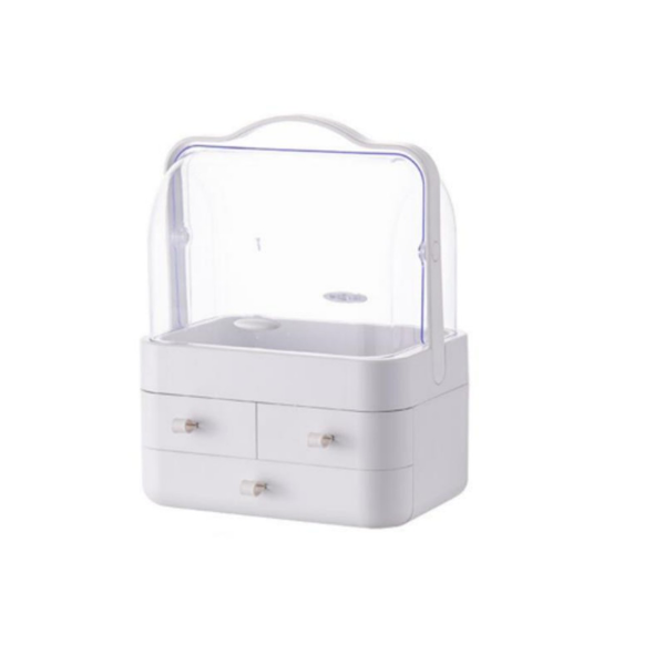 桌面收纳盒 化妆品置物架 小号 白色-1