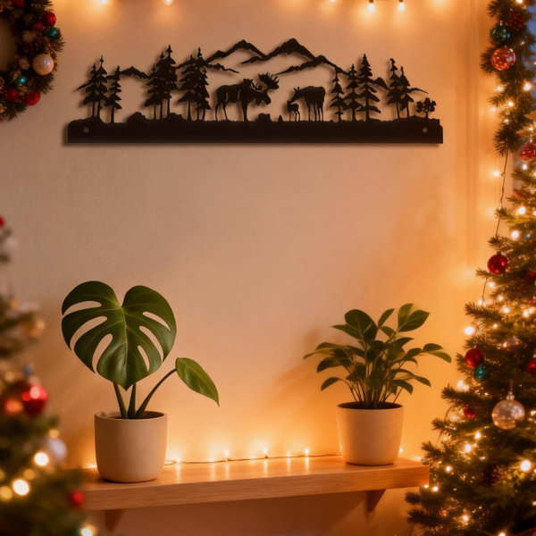 CIFbuy™ 森林麋鹿金属墙面装饰 家居客厅铁艺壁饰工艺品（TikTok、temu 下自提）-5