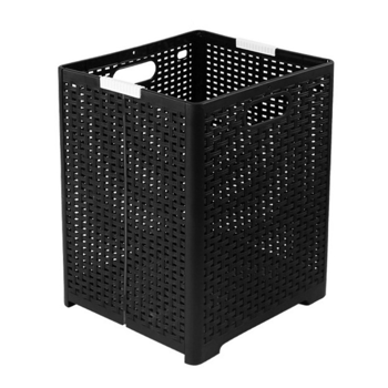脏衣篮 手提塑料 黑色 可折叠 44*34*32cm