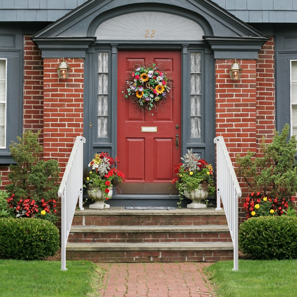 【同款编码：10847084  26338450】哑光白色 3阶  镀锌铁 庭院楼梯扶手-11