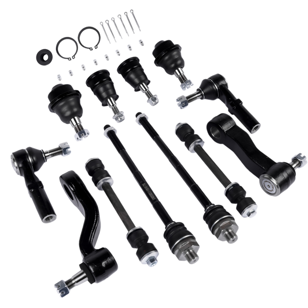 球头拉杆稳定杆套装 12Pcs Front Ball Joints Tie Rods Sway Bars Kit Fit for Chevy Silverado GMC Sierra 1500HD 2500 2500HD 3500 3500HD 2001-2010 K80631 K6654 K6535 ES3488 ES3609-3