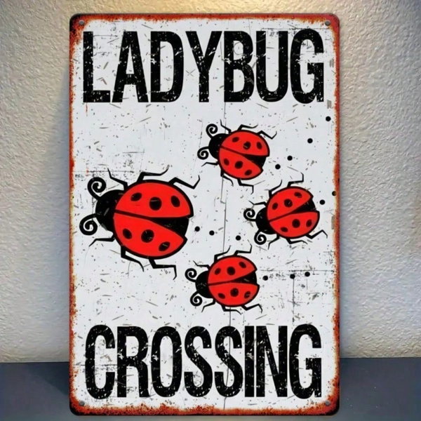 CIFbuy8x12 英寸 ( 20.3x30.5cm )复古风乡村风铝合金标牌Ladybug（TikTok、temu下自提）-3