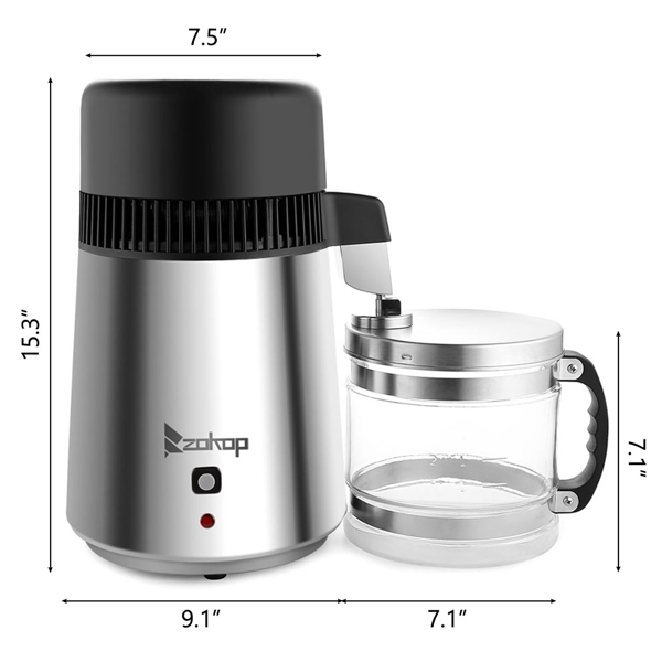 【替换编码： 23124634】英规 ZB-2 4L 蒸馏水机 220V 220V,750W 新温控带玻璃瓶 不锈钢 原色-8