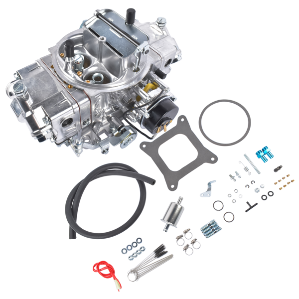 化油器 750 CFM 4 Barrel Double Pumper Carburetor Aluminum Electric Choke BR-67257 Shiny-3