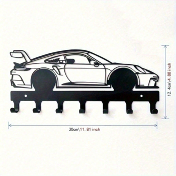 CIFbuy™ 铁艺跑车造型挂钩装饰，工业风墙面挂饰，汽车主题入户玄关收纳软装（在 TikTok、temu 下可自提）