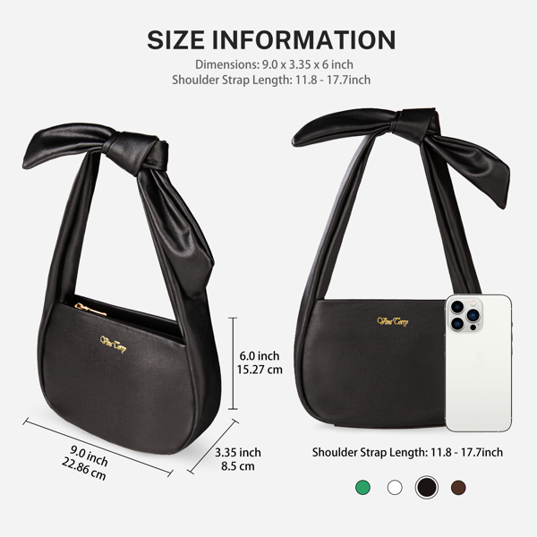 女士流浪者手提包，小号素皮流浪手提包肩包，带拉链-黑色-3