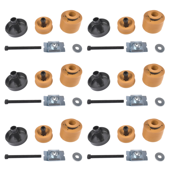 车身安装衬套套件 6Pcs Body Mount Kit Replacement for 08-16 Ford F450 Truck Crew Cab&Chassis 7C3Z1000154AA/AB-9