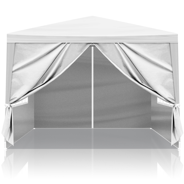 10*10ft  白色  4围 仿折叠棚 2门2窗  PE布 喷塑铁管-1