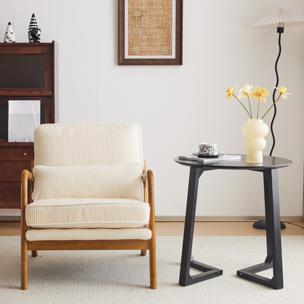 1pcs款 矮扶手椅 65*80*78cm 条绒 米白色 室内休闲椅-14