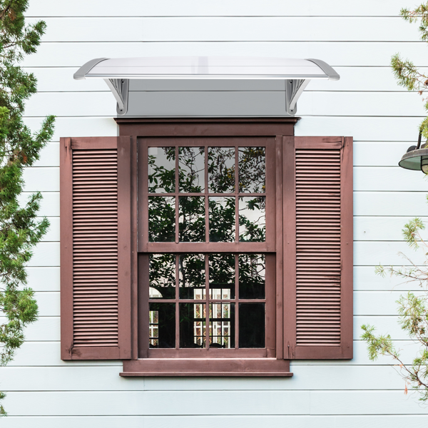 40*38in 透明板灰色支架 雨篷 塑料支架 阳光板 前后铝条-33