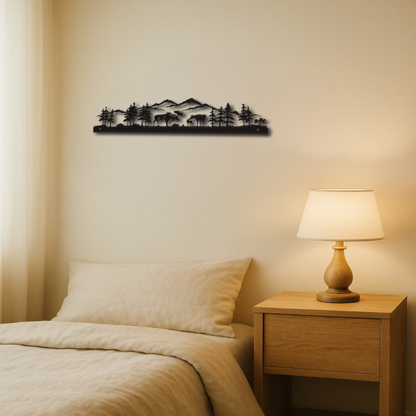 CIFbuy™ 森林麋鹿金属墙面装饰 家居客厅铁艺壁饰工艺品（TikTok、temu 下自提）-3