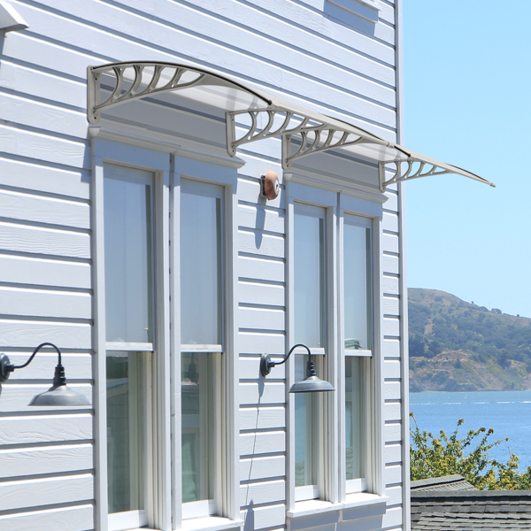 40*38in 透明板灰色支架 雨篷 塑料支架 阳光板 前后铝条-38