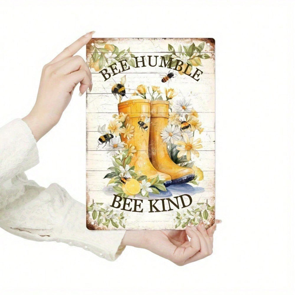 CIFbuy8x12 英寸 ( 20.3x30.5cm )复古风乡村风铝合金标牌FarmhouseBee（TikTok、temu下自提）-3