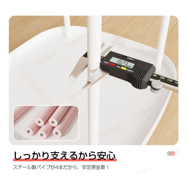 推车置物架 二层 黑 移动小边几 4塑料轮带刹车-9