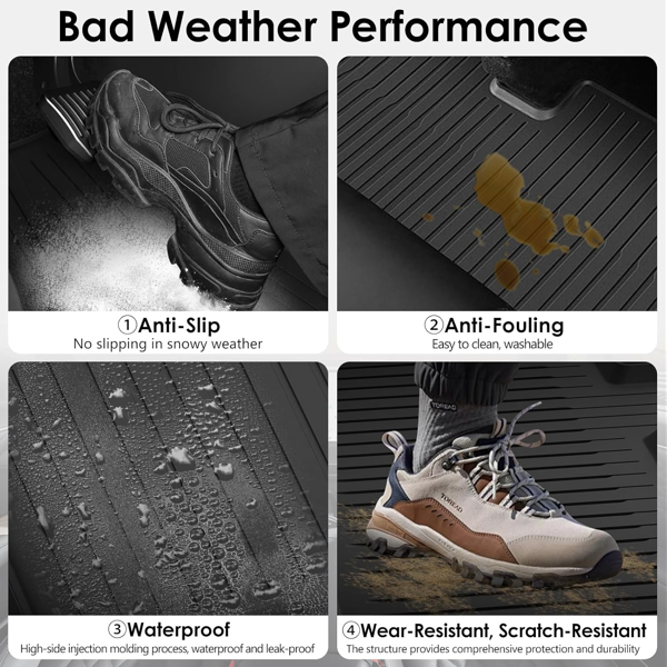 适用于2021-2023年特斯拉Model 3地板垫套装，6件，全覆盖前后行李箱垫，防滑-4