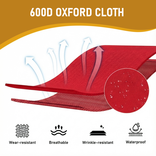 140*60*87cm 户外躺床 黑色铁管 红色牛津布床面  130kg 可变躺床-9