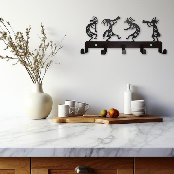 CIFbuy™ 哥特黑金属壁挂衣帽架 复古节日收纳装饰架（TikTok、temu下自提）-4