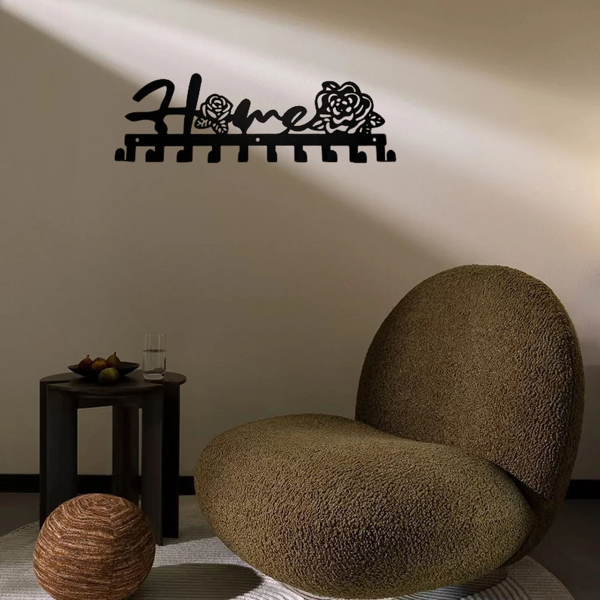 CIFbuy™ 房屋玫瑰钥匙挂架 金属壁挂式多功能收纳架（TikTok、temu下自提）-6