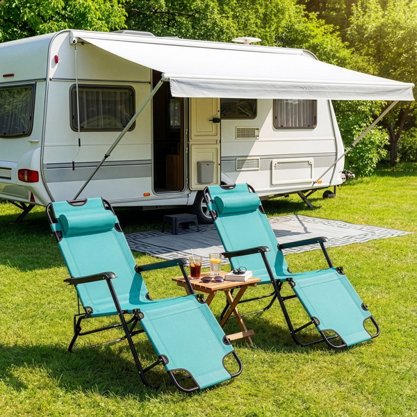 140*60*87cm 户外躺床 黑色铁管 薄荷绿牛津布床面 130kg 可变躺床-10