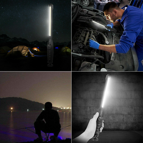 2套LED工作灯USB可充电W/磁性底座工作灯手电筒-10