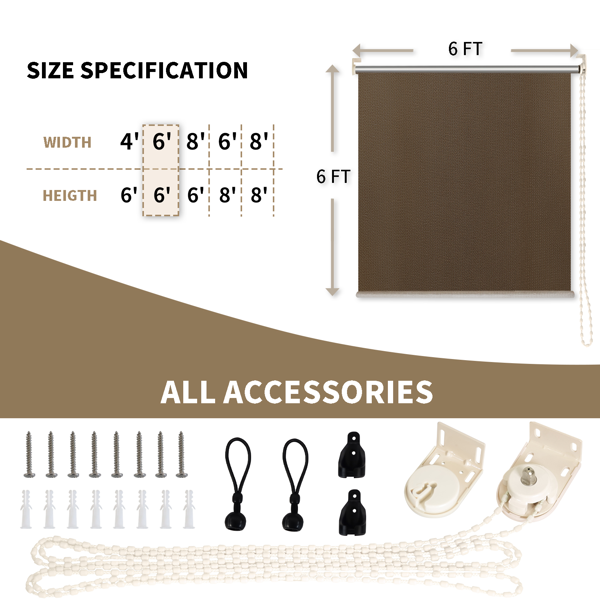 6'X8' 摩卡色HDPE拼接卷帘-4