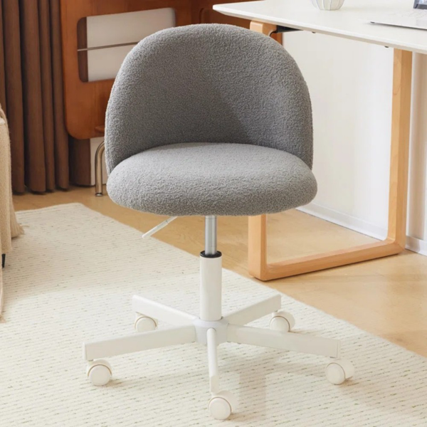 椅子 糖果转椅 泰迪绒 带轮子 灰色-9