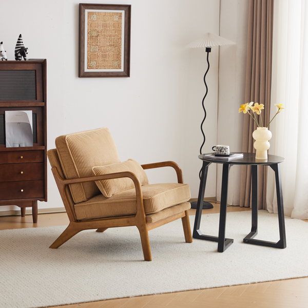 1pcs款 矮扶手椅 65*80*78cm 条绒 卡其色 室内休闲椅-11