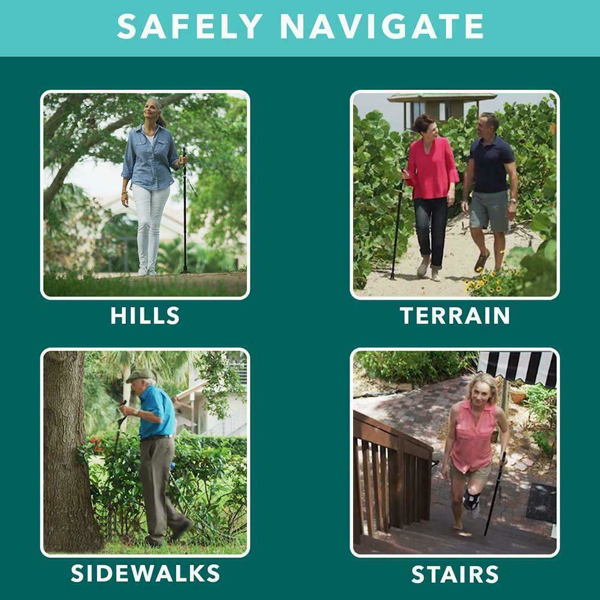 可折叠手杖10级可调高度旅行野营徒步旅行手杖-9