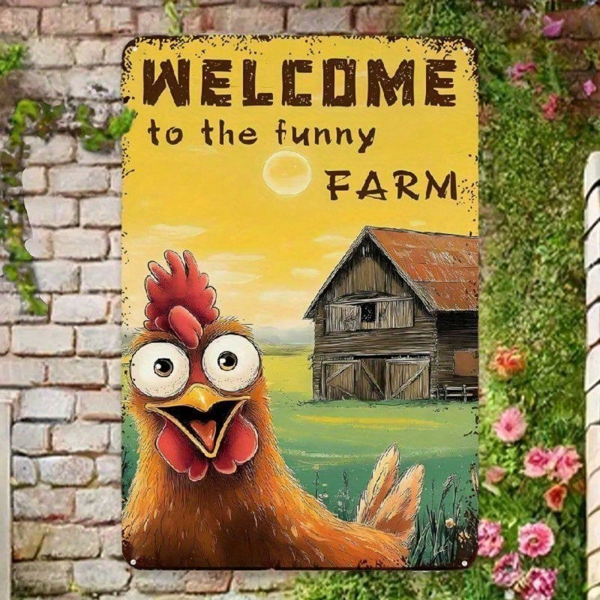 CIFbuy8x12 英寸 ( 20.3x30.5cm )复古风乡村风铝合金标牌FarmhouseChicken适用于酒吧（TikTok、temu下自提）-2