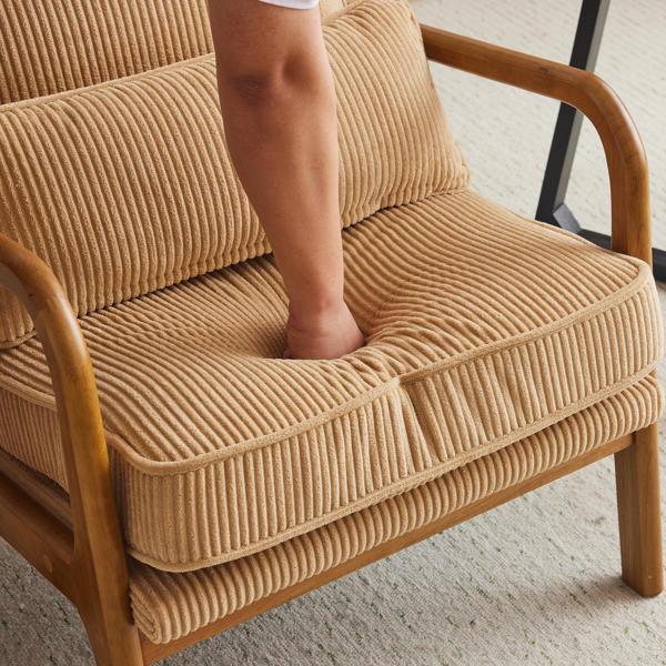 1pcs款 矮扶手椅 65*80*78cm 条绒 卡其色 室内休闲椅-26