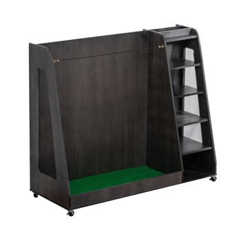 木质高尔夫球包存储架，灰色