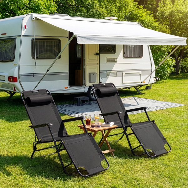 140*60*87cm 户外躺床 黑色铁管 黑色牛津布床面 130kg 可变躺床-10