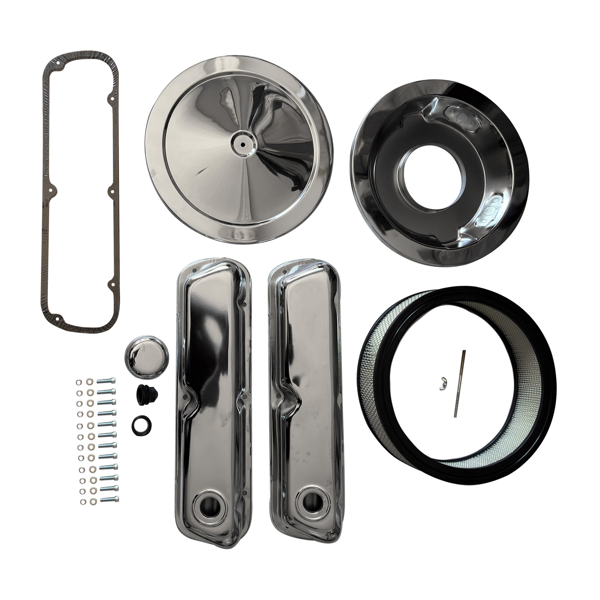气门室盖套装 Engine Dress Up Kit 3 7/8" Valve Cover, 14" Air Cleaner Fit for SB Ford 260 351W-4
