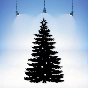 CIFbuy™ 铁艺圣诞树剪影装饰画，节日风墙面挂饰，圣诞主题家居软装（在 TikTok、temu 下可自提）