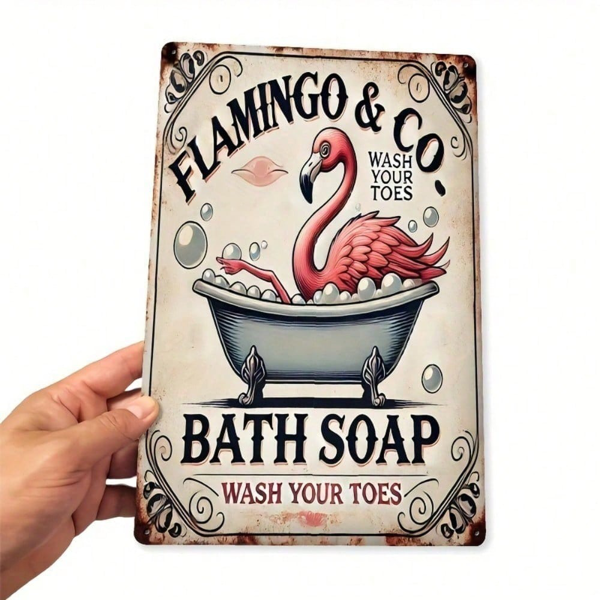 CIFbuy8x12 英寸 ( 20.3x30.5cm )复古风乡村风铝合金标牌Flamingo（TikTok、temu下自提）-5
