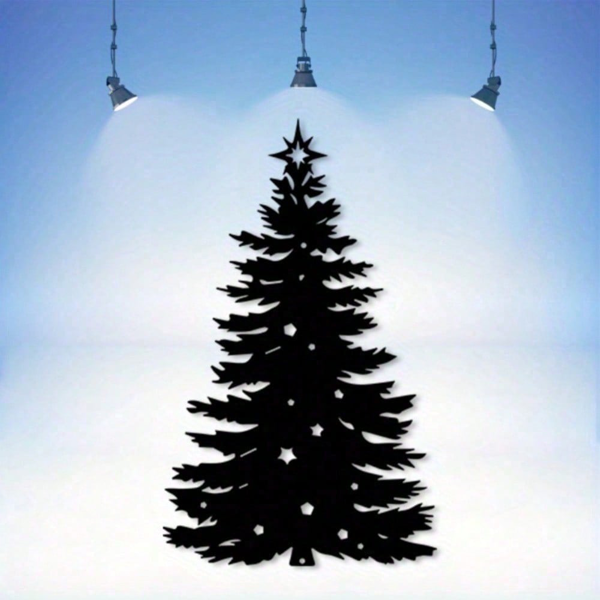 CIFbuy™ 铁艺圣诞树剪影装饰画，节日风墙面挂饰，圣诞主题家居软装（在 TikTok、temu 下可自提）-2