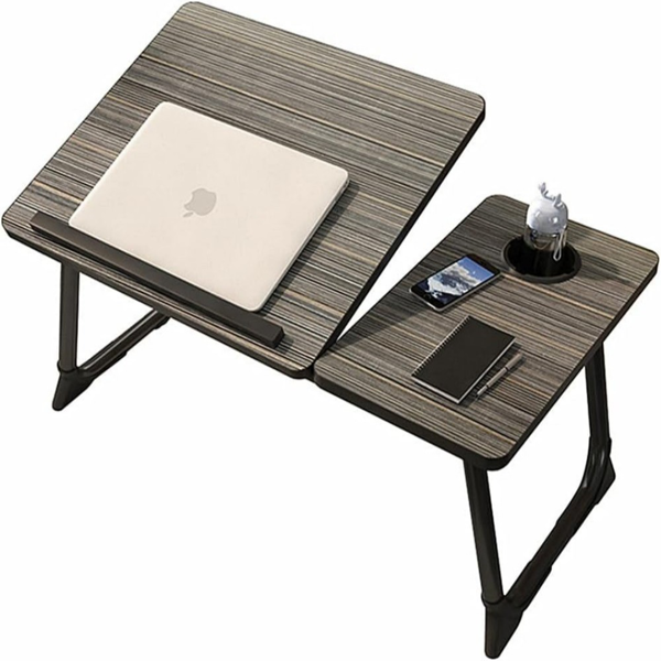 桌子 床上折叠桌 5档升降 黑金丝-1