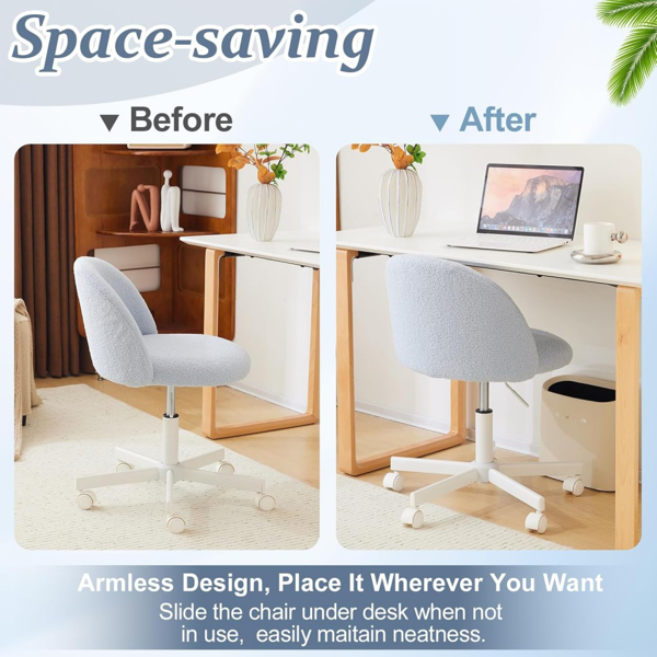 椅子 糖果转椅 泰迪绒 带轮子 浅蓝-4